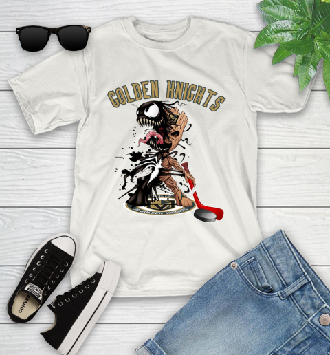 NHL Vegas Golden Knights Hockey Venom Groot Guardians Of The Galaxy Youth T-Shirt