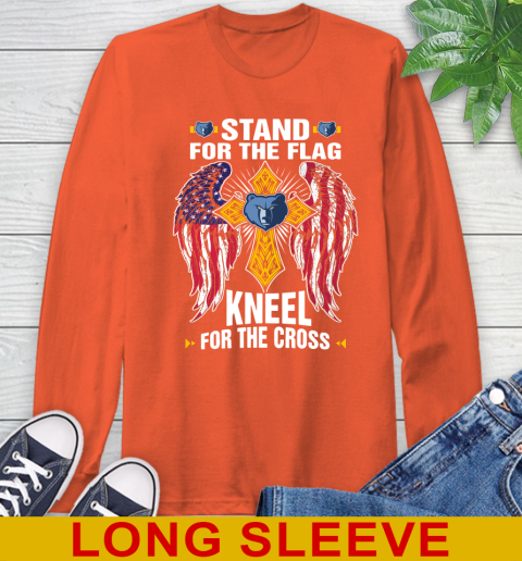NBA Basketball Memphis Grizzlies Stand For Flag Kneel For The Cross Shirt Long Sleeve T-Shirt 4