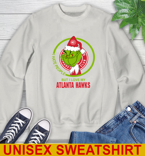 Atlanta Hawks NBA Christmas Grinch I Hate People But I Love My Favorite Basketball Team Sweatshirt 12
