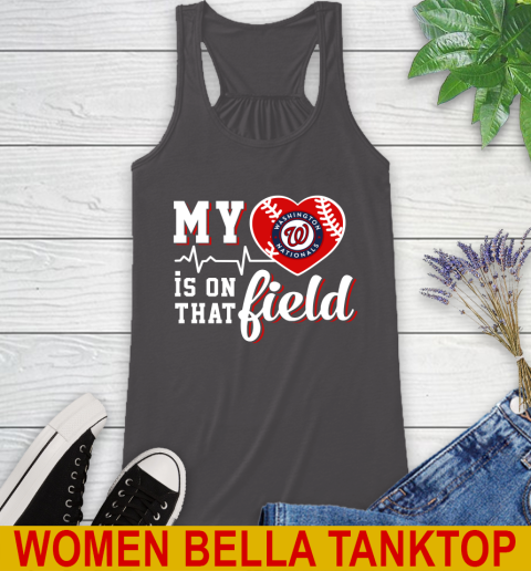 MLB My Heart Is On That Field Baseball Sports Washington Nationals Racerback Tank 10