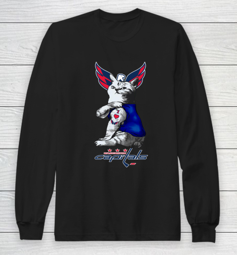 NHL My Cat Loves Washington Capitals Hockey Long Sleeve T-Shirt