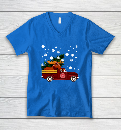 Detroit Red Wings Bring Christmas Home NHL V-Neck T-Shirt 5