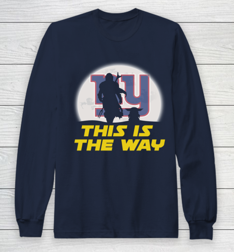 New York Giants NFL Football Star Wars Yoda And Mandalorian This Is The Way Long Sleeve T-Shirt 2