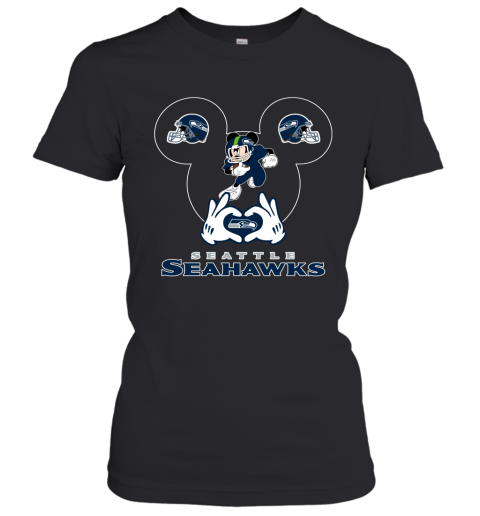 I Love The Seahawks Mickey Mouse Seattle Seahawks Women's T-Shirt