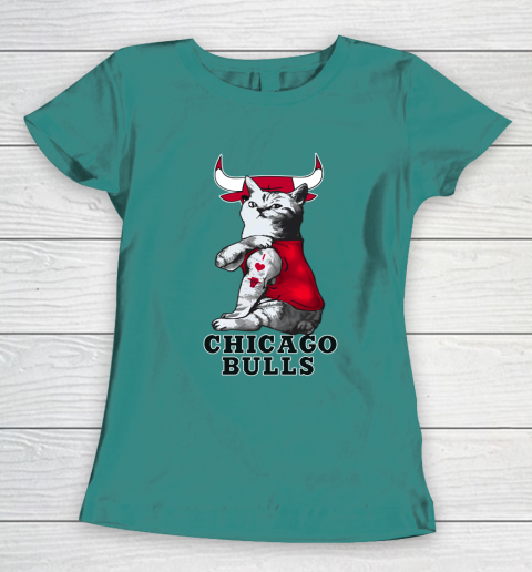 NBA Basketball My Cat Loves Chicago Bulls Women's T-Shirt - Image 11