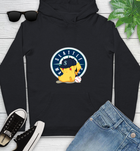MLB Pikachu Baseball Sports Seattle Mariners Youth Hoodie 2