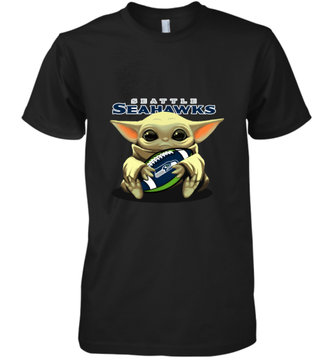 Baby Yoda Loves The Seattle Seahawks Star Wars NFL Premium Men's T-Shirt