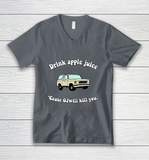 Drink Apple Juice Funny V-Neck T-Shirt 4