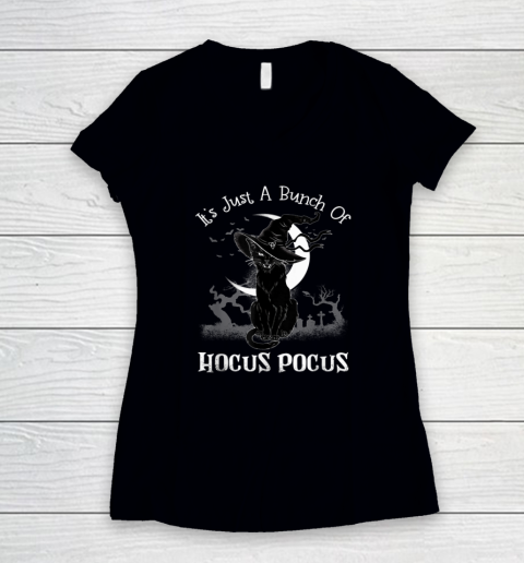 It's Just A Bunch Of Hocus Pocus Cat Claws Costume Halloween Women's V-Neck T-Shirt