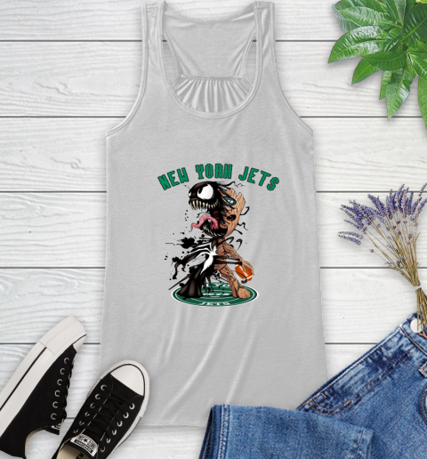 NFL New York Jets Football Venom Groot Guardians Of The Galaxy Racerback Tank