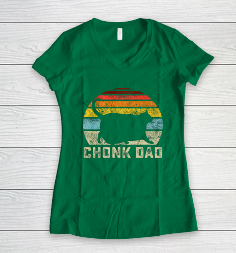 Chonk Cat Dad Scale Meme Funny Retro Style Daddy Cats Memes Women S V Neck T Shirt Itees Global