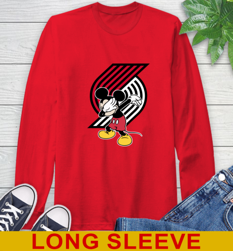 Portland Trail Blazers NBA Basketball Dabbing Mickey Disney Sports Long Sleeve T-Shirt 10