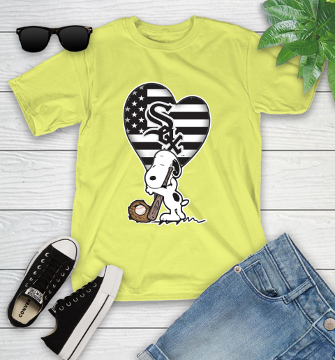 Chicago White Sox MLB Baseball The Peanuts Movie Adorable Snoopy Youth T-Shirt 8