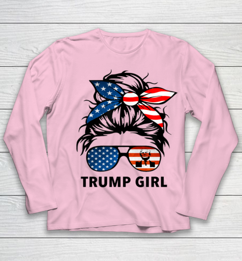 Trump Girl American Flag Glass Youth Long Sleeve 6