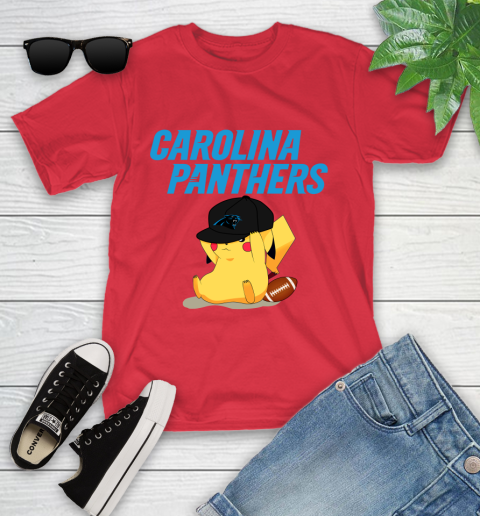 NFL Pikachu Football Sports Carolina Panthers Youth T-Shirt 10