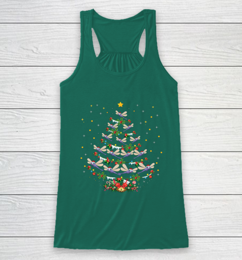 Dragonfly Christmas Tree Santa Dragonfly Bird Xmas Gift Racerback Tank 5