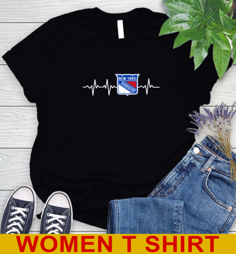New York Rangers NHL Hockey Heart Beat Shirt Women's T-Shirt