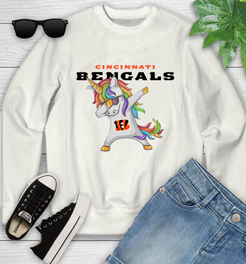 Cincinnati Bengals NFL Football Funny Unicorn Dabbing Sports Youth Sweatshirt