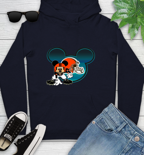 NFL Cleveland Browns Mickey Mouse Disney Football T Shirt Youth Hoodie 4
