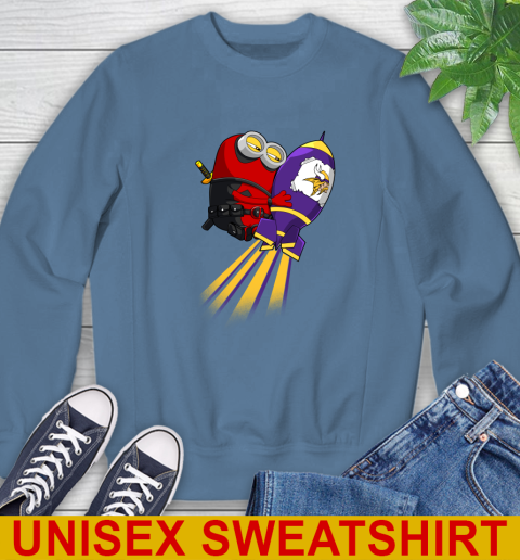 NFL Football Minnesota Vikings Deadpool Minion Marvel Shirt Sweatshirt 10