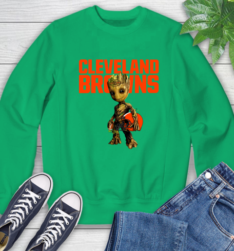 Cleveland Browns NFL Football Groot Marvel Guardians Of The Galaxy Sweatshirt 6
