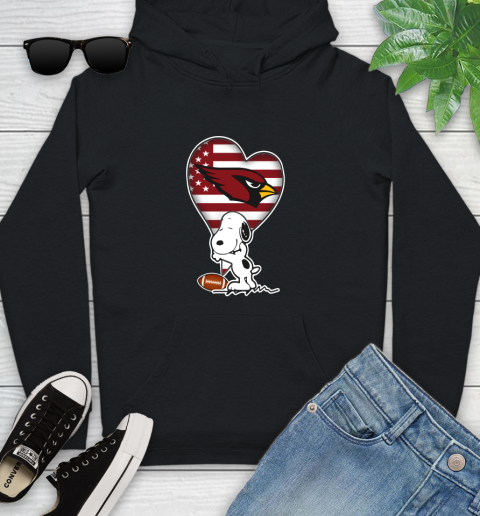 Arizona Cardinals NFL Football The Peanuts Movie Adorable Snoopy Youth Hoodie 2
