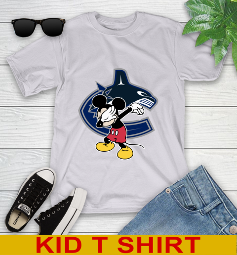 Vancouver Canucks NHL Hockey Dabbing Mickey Disney Sports Youth T-Shirt 5
