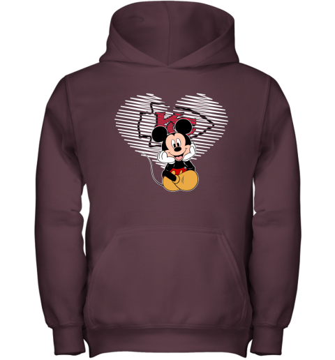 NFL Kansas City Chiefs The Heart Mickey Mouse Disney Football T Shirt XoXQs6KJwZ1 youth hoodie 43 95 151514 front maroon
