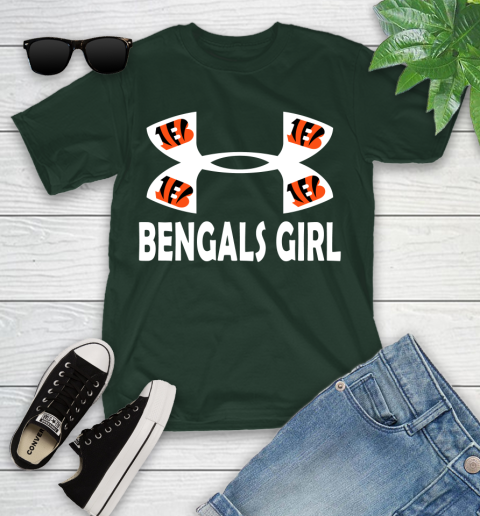 NFL Cincinnati Bengals Girl Under Armour Football Sports Youth T-Shirt 5