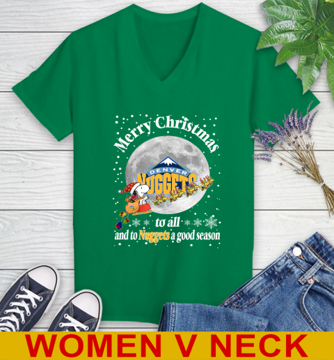 Denver Nuggets Merry Christmas To All And To Nuggets A Good Season NBA Basketball Sports Women's V-Neck T-Shirt 5