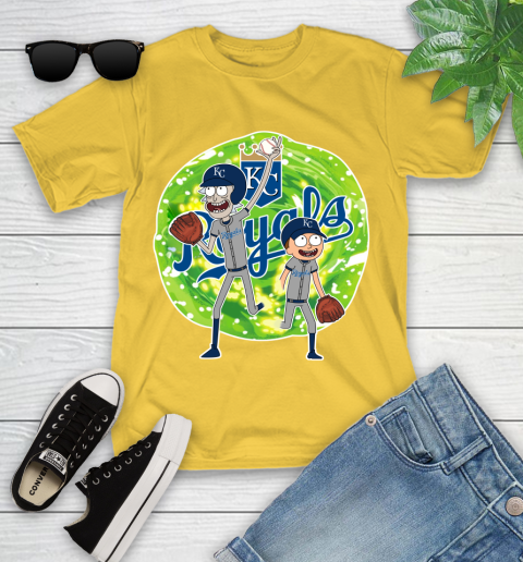 MLB Kansas City Royals Rick And Morty Baseball Sports Youth T-Shirt 8