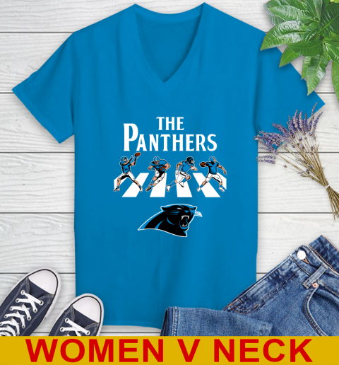 NFL Football Carolina Panthers The Beatles Rock Band Shirt Women's V-Neck T-Shirt 7