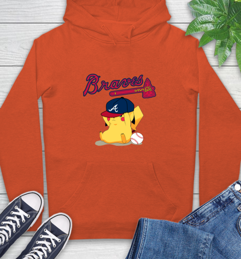 MLB Pikachu Baseball Sports Atlanta Braves Hoodie 6 MLB Pikachu Baseball Sports Atlanta Braves Hoodie - Image 6
