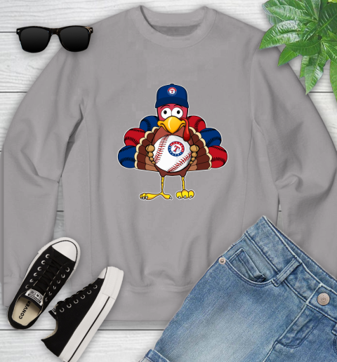 Texas Rangers Turkey thanksgiving Youth Sweatshirt 4