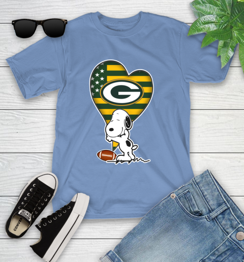 Green Bay Packers NFL Football The Peanuts Movie Adorable Snoopy Youth T-Shirt 11