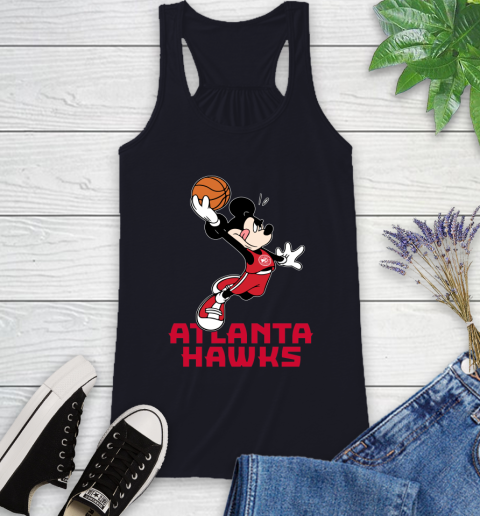 NBA Basketball Atlanta Hawks Cheerful Mickey Mouse Shirt Racerback Tank 9