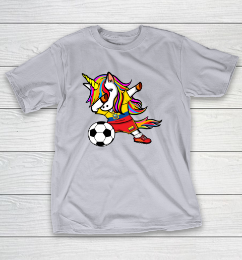 Dabbing Unicorn Ecuador Football Ecuadorean Flag Soccer T-Shirt 18