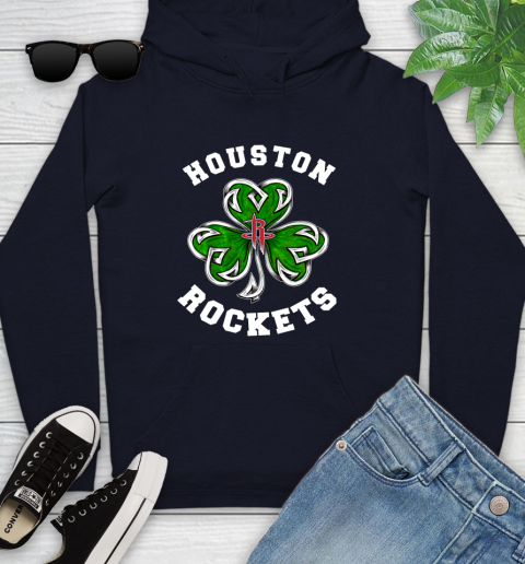 NBA Houston Rockets Three Leaf Clover St Patrick's Day Basketball Sports Youth Hoodie 3