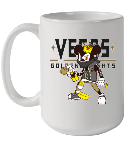 Vegas Golden Knights NHL Hockey Mickey Peace Sign Sports Ceramic Mug 15oz