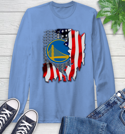 Golden State Warriors NBA Basketball American Flag Long Sleeve T-Shirt 12
