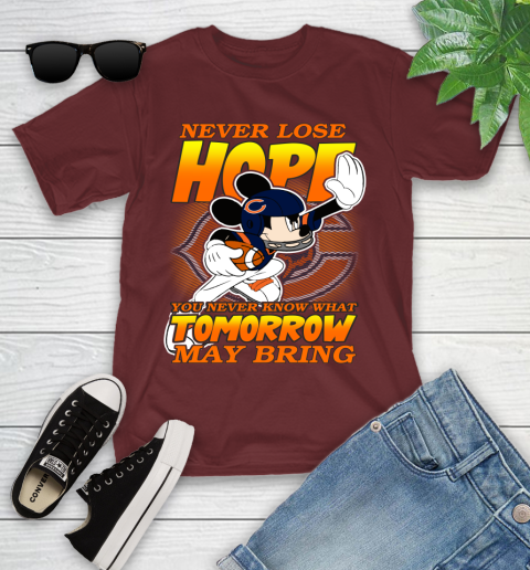 Chicago Bears NFL Football Mickey Disney Never Lose Hope Youth T-Shirt 14