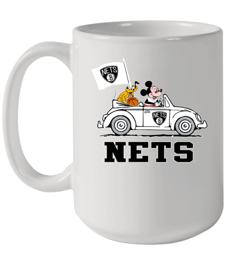 NBA Basketball Brooklyn Nets Pluto Mickey Driving Disney Shirt Ceramic Mug 15oz