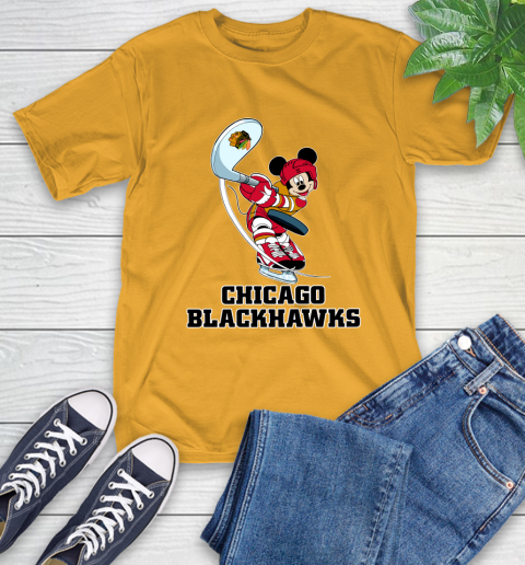 NHL Hockey Chicago Blackhawks Cheerful Mickey Mouse Shirt T-Shirt 3