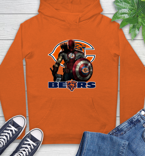 NFL Captain America Thor Spider Man Hawkeye Avengers Endgame Football Chicago Bears Hoodie 5