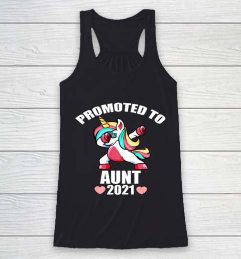 Promoted To Aunt 2021 Unicorn Girl Racerback Tank