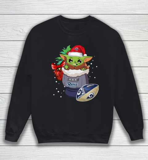 Los Angeles Rams Christmas Baby Yoda Star Wars Funny Happy NFL Sweatshirt