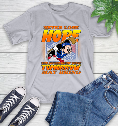 New York Rangers NHL Hockey ootball Mickey Disney Never Lose Hope T-Shirt 6