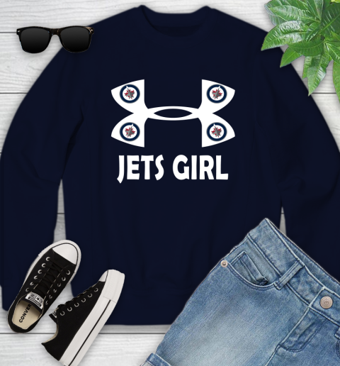 NHL Winnipeg Jets Girl Under Armour Hockey Sports Youth Sweatshirt 2