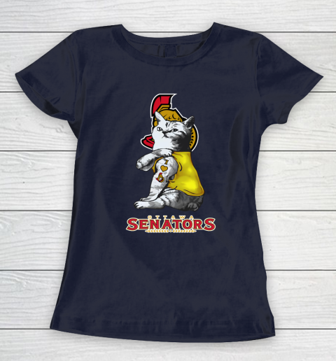 NHL My Cat Loves Ottawa Senators Hockey Women's T-Shirt 2