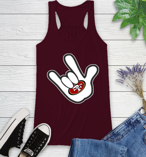 San Francisco 49ers NFL Football Mickey Rock Hand Disney Racerback Tank 3